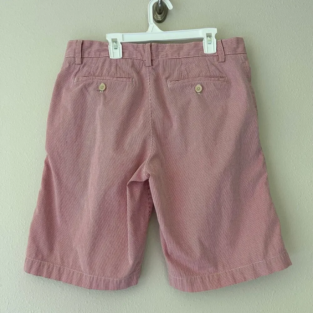 Banana Republic seasucker white and pink striped cotton shorts country club 32